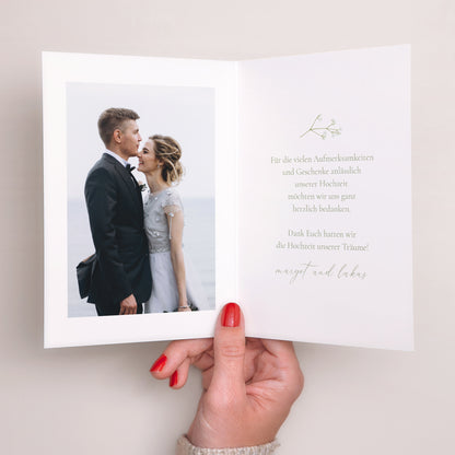 Dankeskarte Hochzeit Doppelflügelporträt Es ist Sommer! foto N° 2