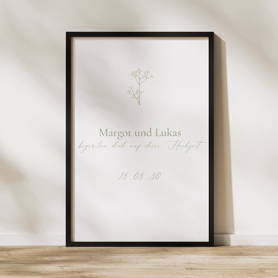 Begrüßungstafel Hochzeit Porträt 60 x 90 cm Es ist Sommer! foto