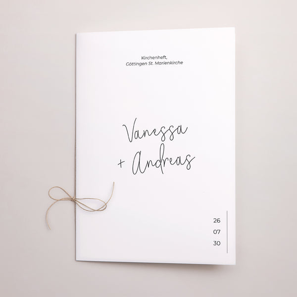 Kirchenheft Hochzeit Doppelflügel Foto + Typo foto