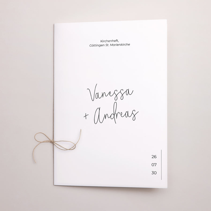 Kirchenheft Hochzeit Doppelflügel Foto + Typo foto