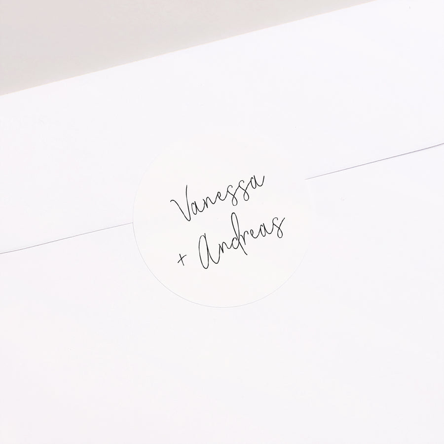 Sticker Hochzeit Rund Foto + Typo foto