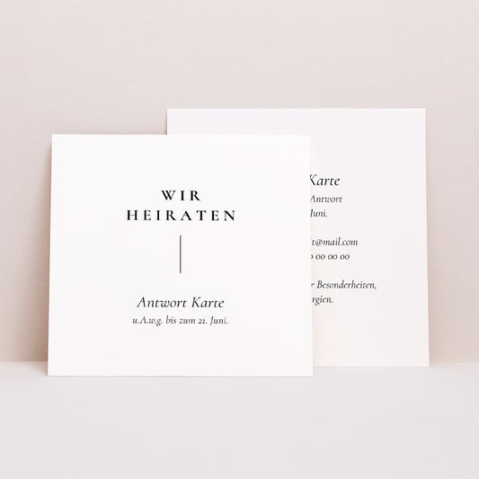 Antwortkarte Hochzeit Quadrat foto