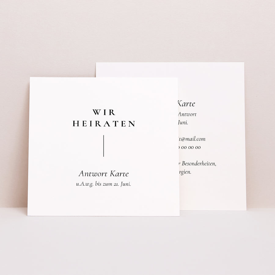 Antwortkarte Hochzeit Quadrat foto