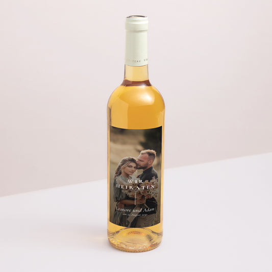Flaschenetikett Hochzeit Porträt foto