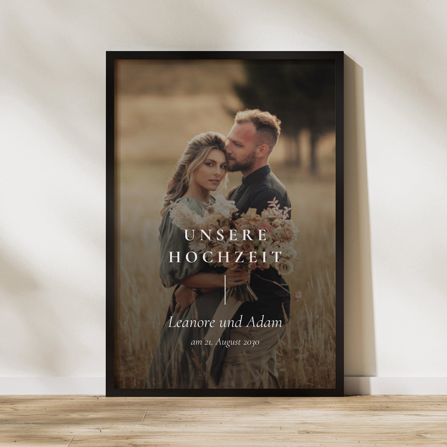 Begrüßungstafel Hochzeit Porträt 60 x 90 cm foto
