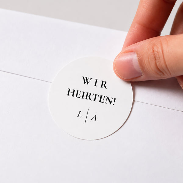 Sticker Hochzeit Rund TYPO foto