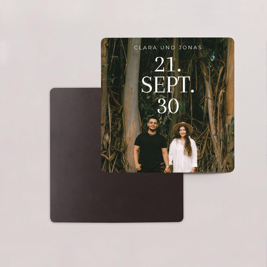 Save the date Karte Hochzeit Satz von 9, magnetisch. Typo Datum foto N° 2