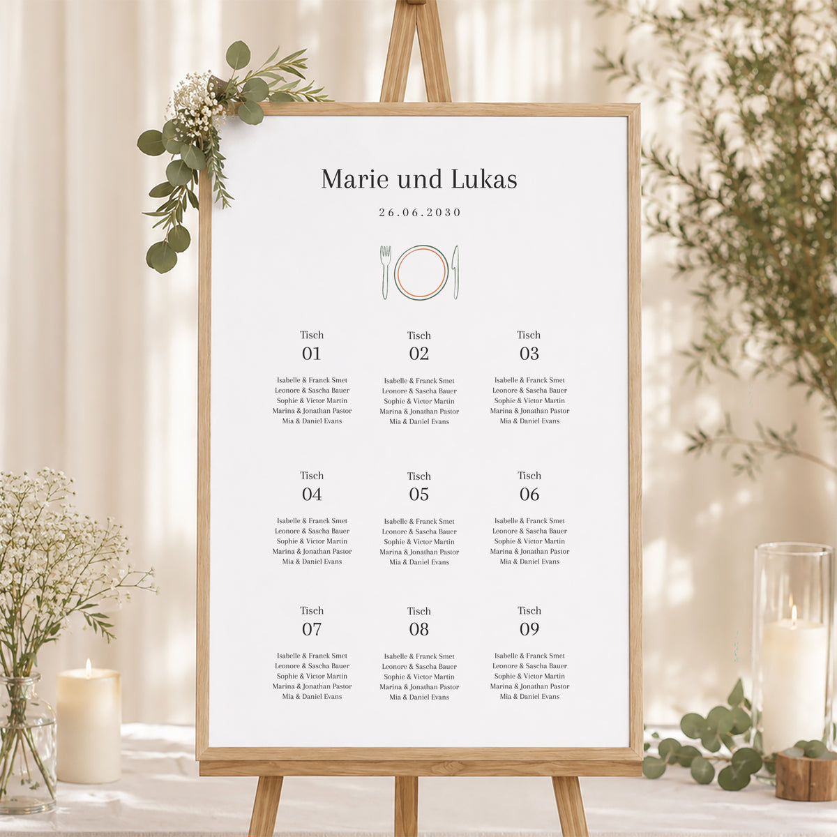 Sitzplan Hochzeit Porträt Ti amo foto N° 1
