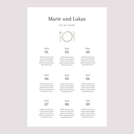 Sitzplan Hochzeit Porträt Ti amo