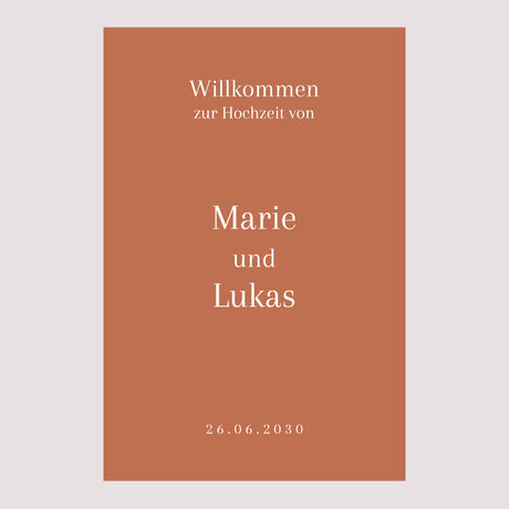 Begrüßungstafel Hochzeit Porträt 60 x 90 cm