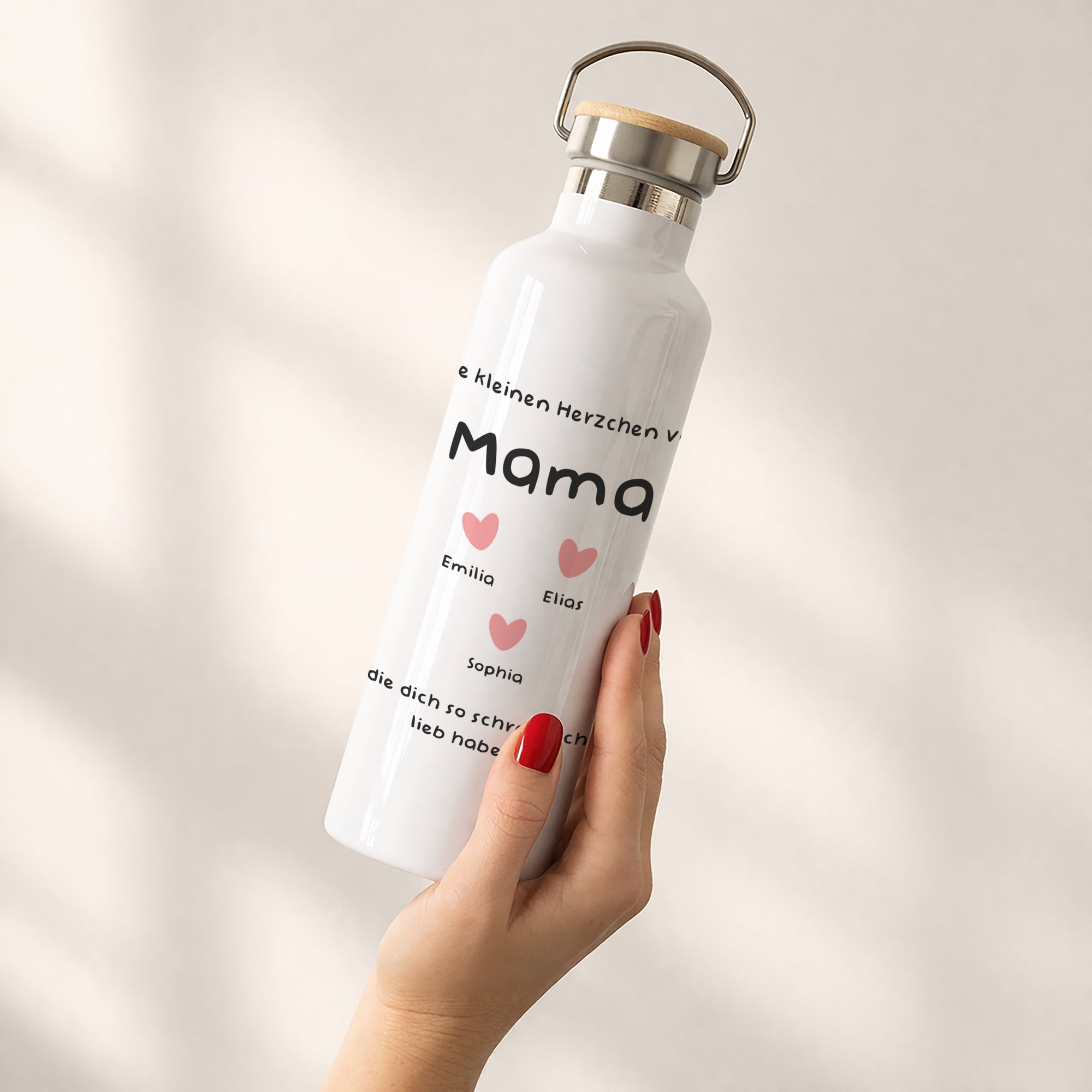 Trinkflasche Objekte 75 cl Die kleinen Herzen von Mama. foto N° 2