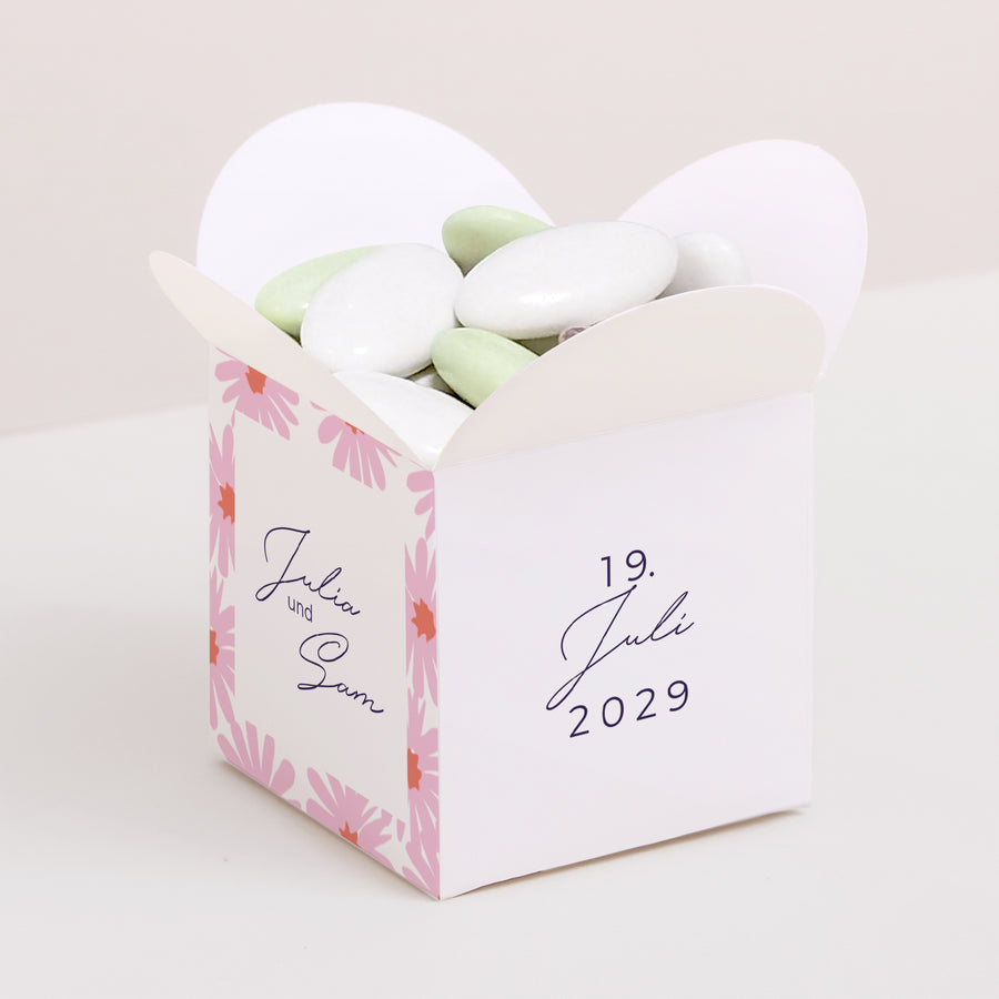 Geschenkbox Hochzeit Schmetterlingsöffnung Blumen Pop III foto