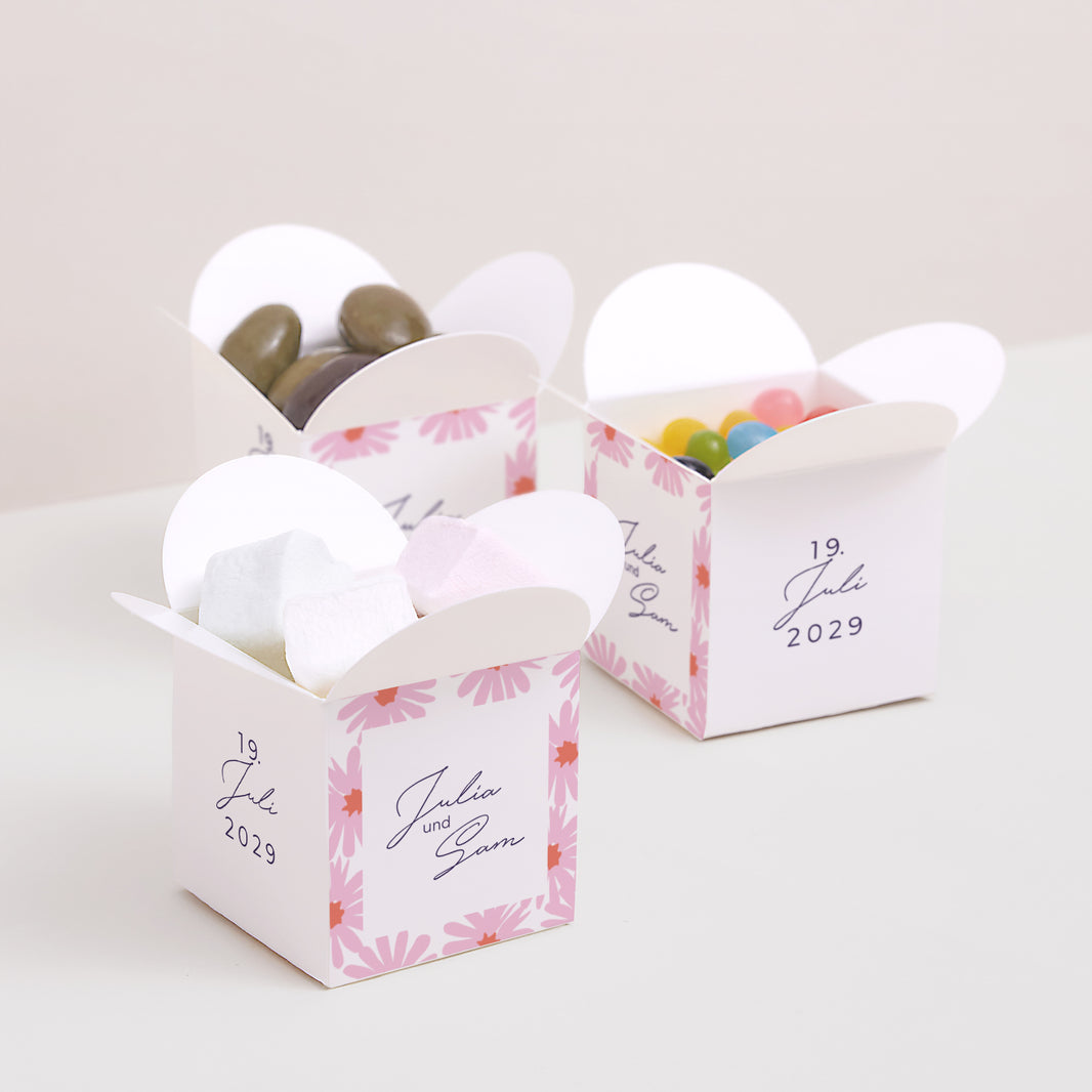 Geschenkbox Hochzeit Schmetterlingsöffnung Pop-Blumen foto N° 3