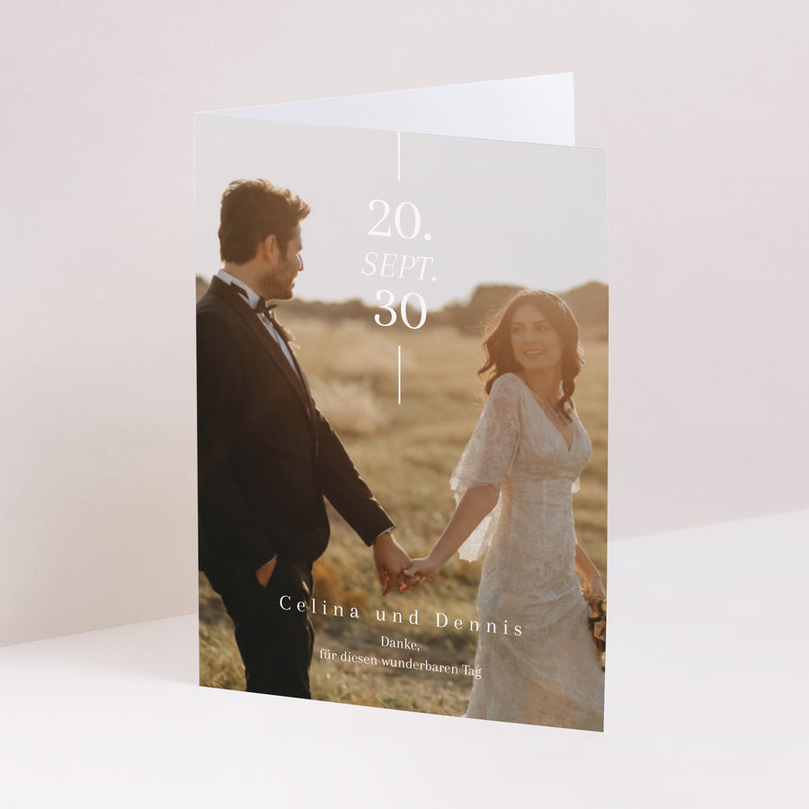 Dankeskarte Hochzeit Doppelflügelporträt foto
