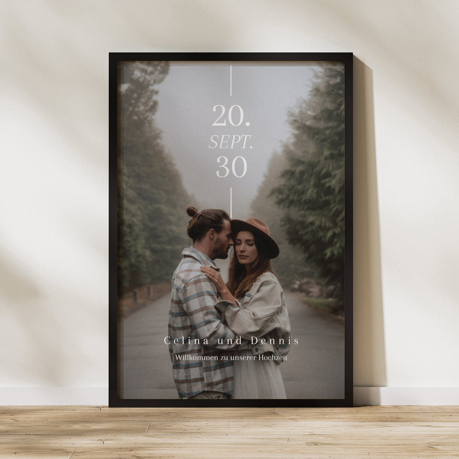 Begrüßungstafel Hochzeit Porträt 60 x 90 cm foto