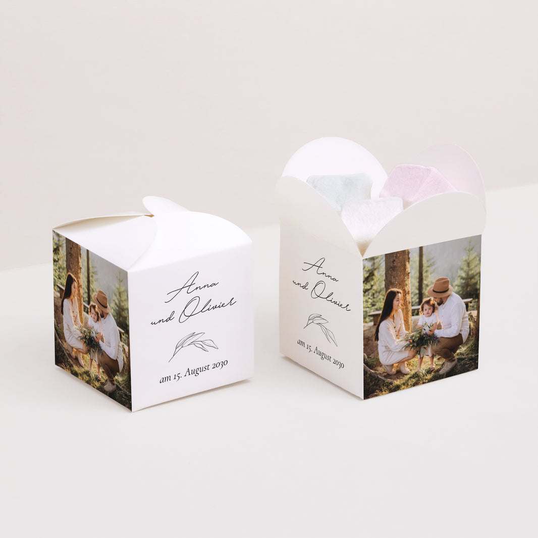 Geschenkbox Hochzeit Schmetterlingsöffnung Mama und Papa Zweig foto N° 2