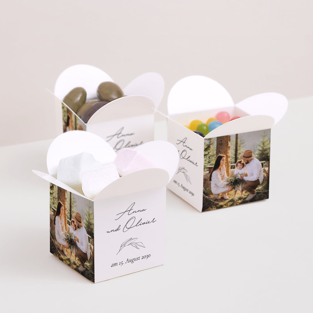 Geschenkbox Hochzeit Schmetterlingsöffnung Mama und Papa Zweig foto N° 3