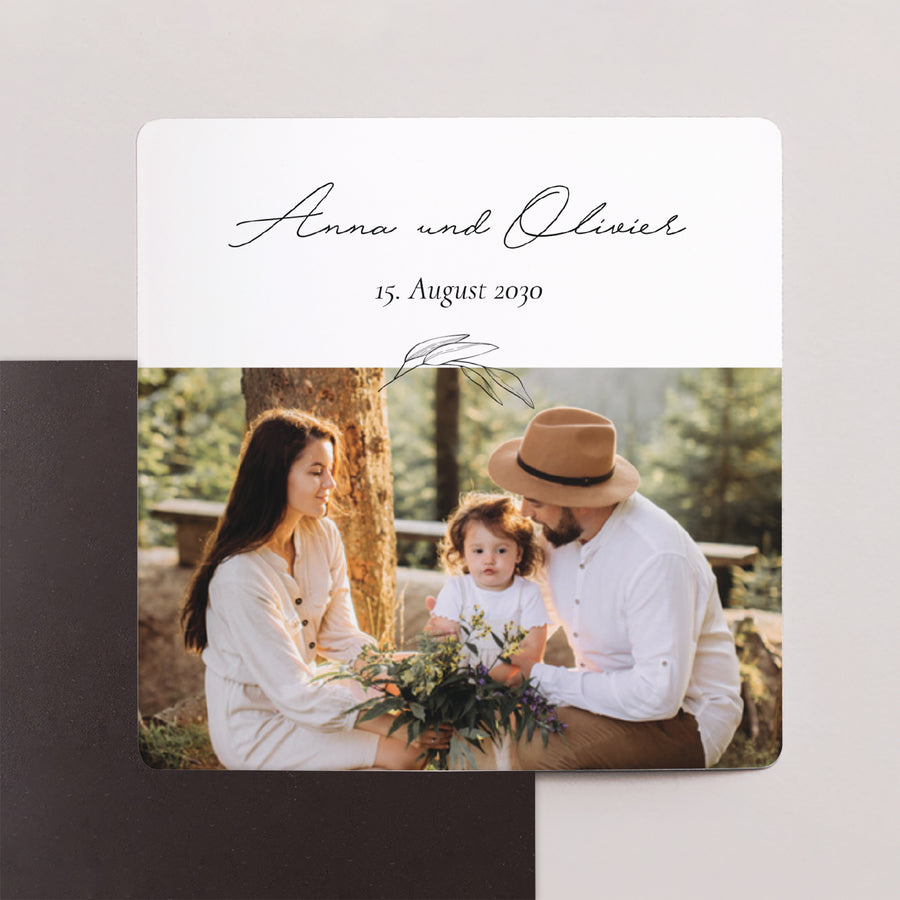 Save the date Karte Hochzeit Satz von 9, magnetisch. Mama und Papa Zweig foto