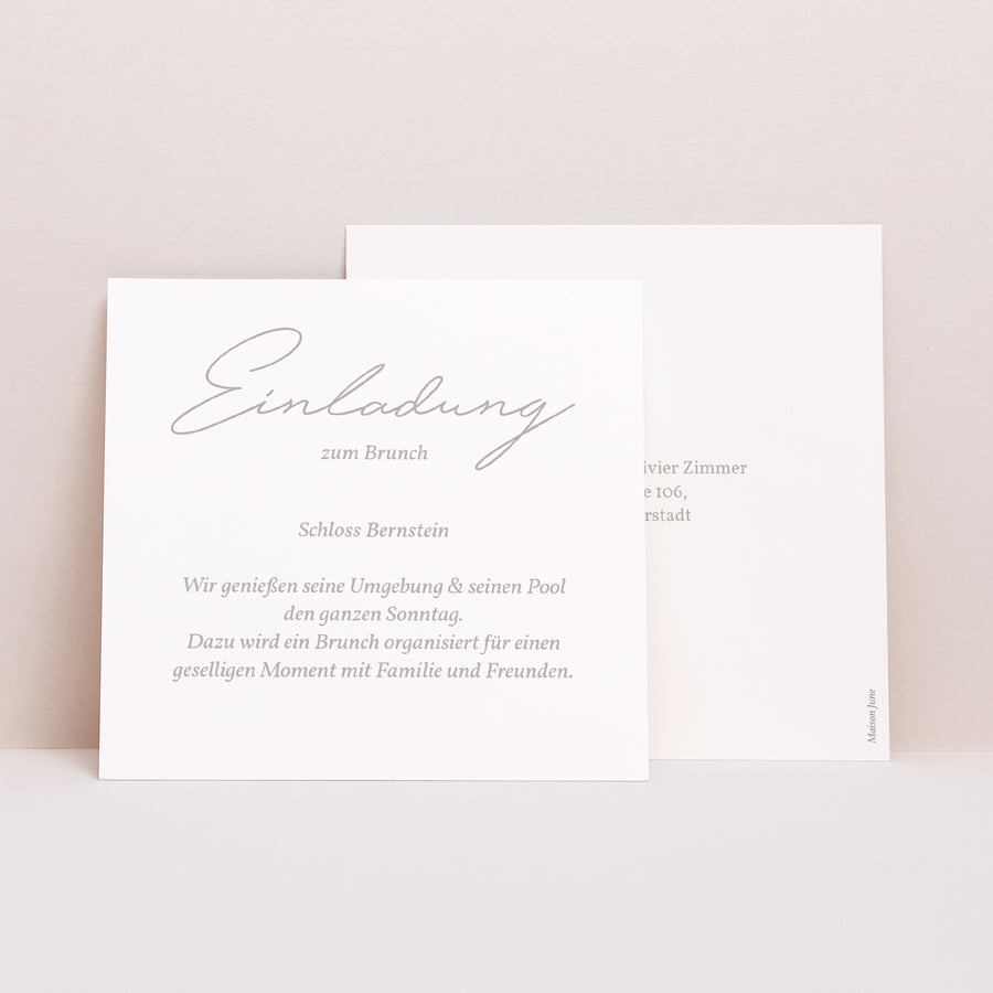 Beilegekarte Hochzeit Quadrat Typo-Skript Foto II foto