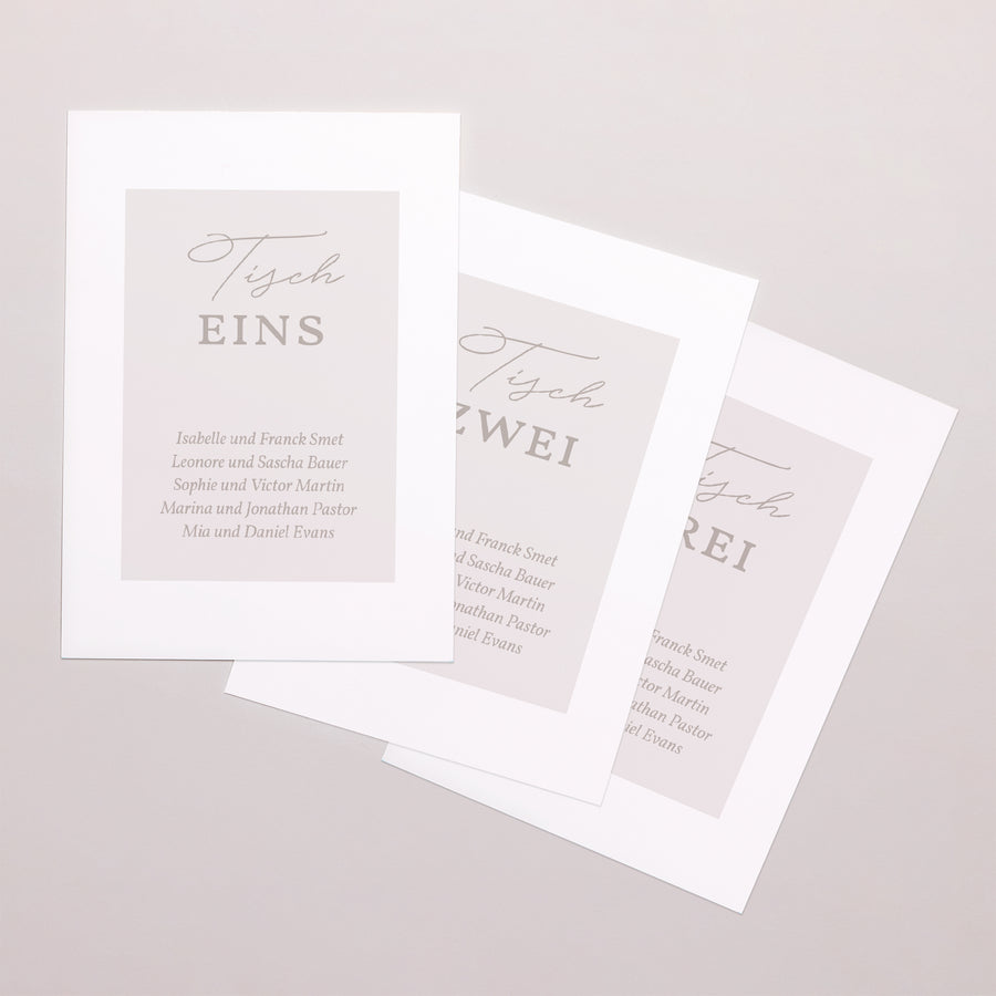 Tischnummern Hochzeit Rechteck Typo-Skript Foto II foto