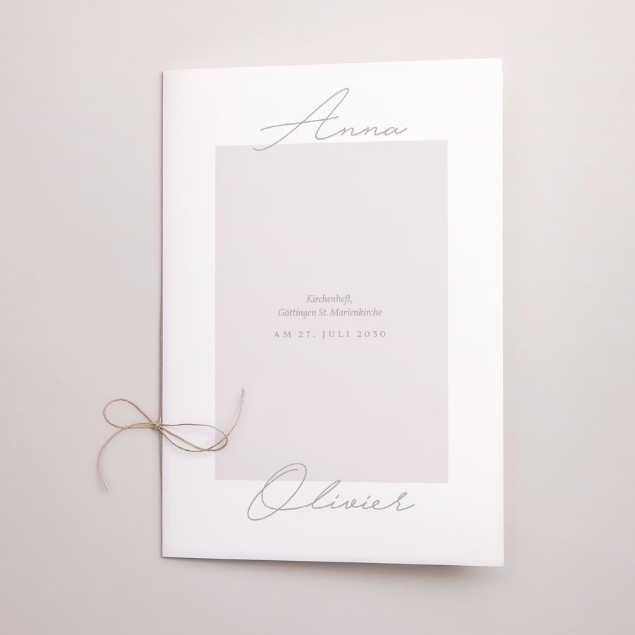 Kirchenheft Hochzeit Doppelflügel Typo-Skript Foto II foto