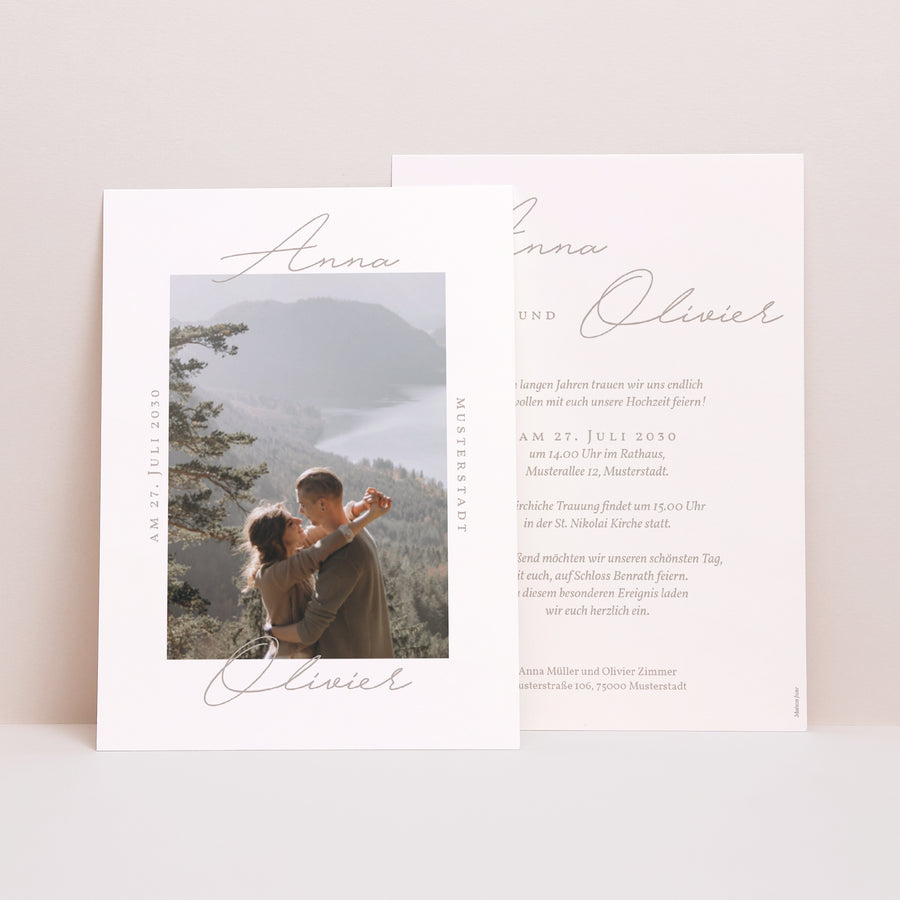 Hochzeitseinladung Typo-Skript Foto II foto