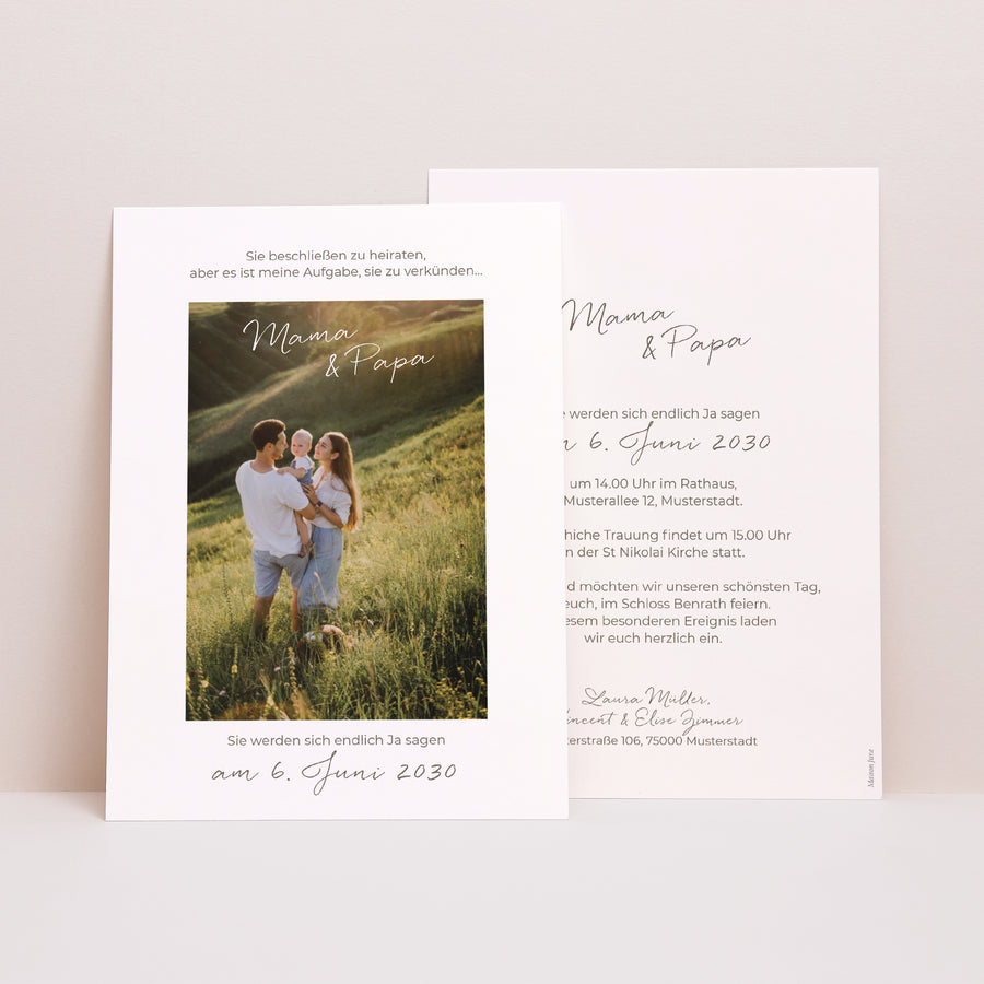 Hochzeitseinladung Mama und Papa heiraten II foto