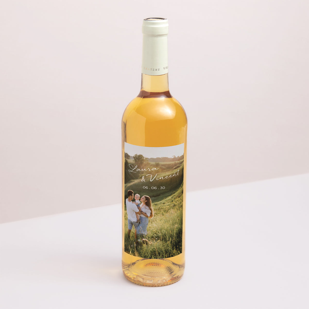 Flaschenetikett Hochzeit Porträt Mama und Papa heiraten II foto