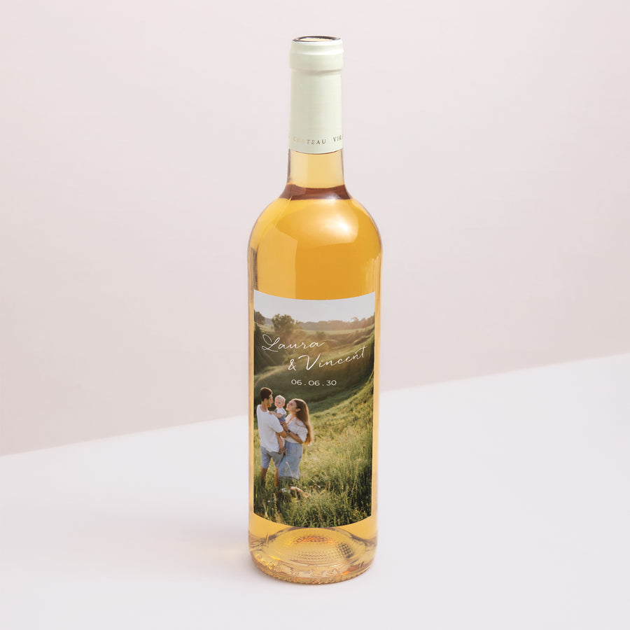 Flaschenetikett Hochzeit Porträt Mama und Papa heiraten II foto