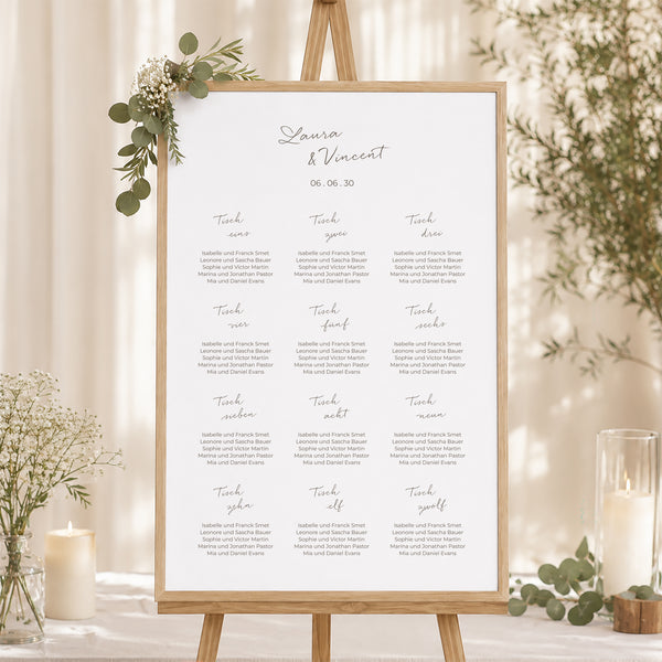 Sitzplan Hochzeit Porträt 60 x 90 cm Mama und Papa heiraten II foto