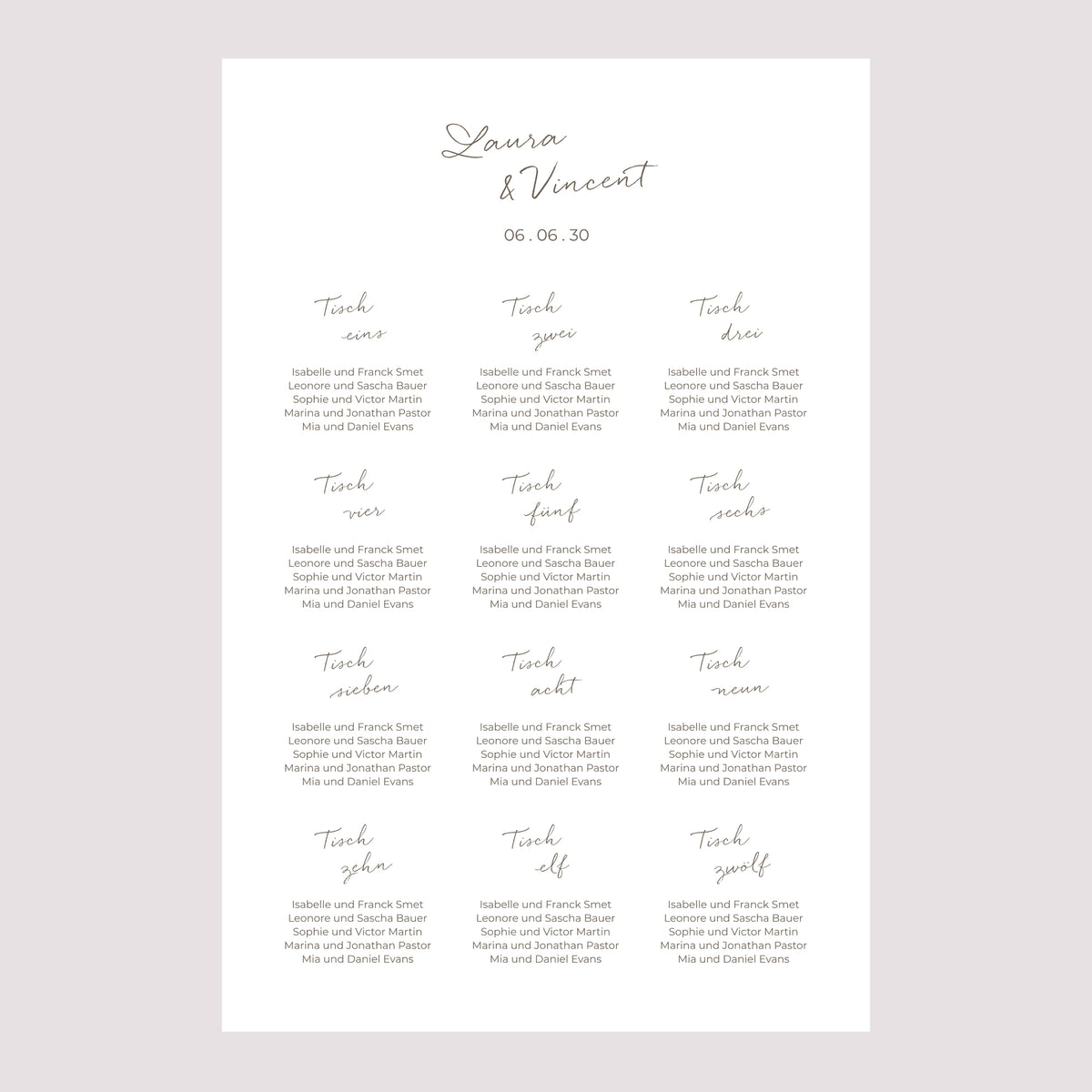 Sitzplan Hochzeit Porträt 60 x 90 cm Mama und Papa heiraten II foto N° 2