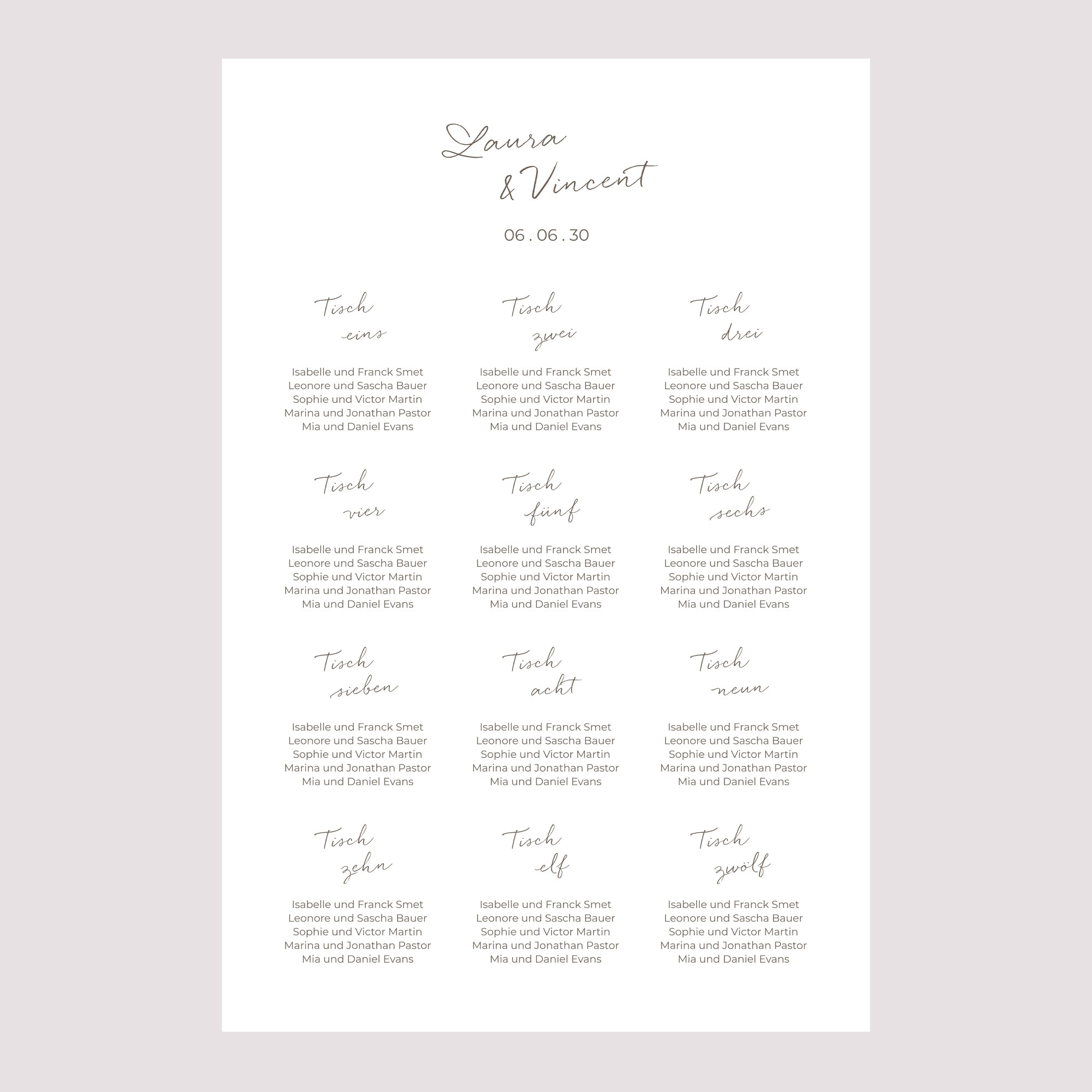 Sitzplan Hochzeit Porträt 60 x 90 cm Mama und Papa heiraten II foto N° 2