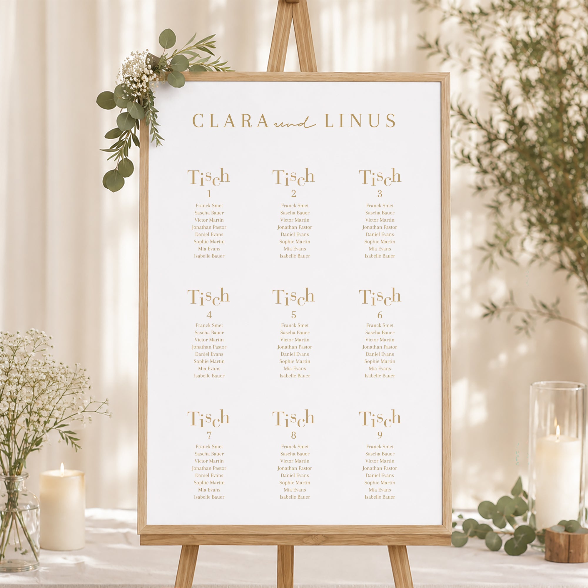 Sitzplan Hochzeit Porträt 60 x 90 cm Wir heiraten II foto N° 1