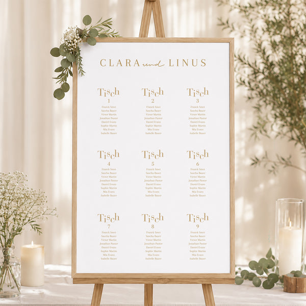 Sitzplan Hochzeit Porträt 60 x 90 cm Wir heiraten II foto