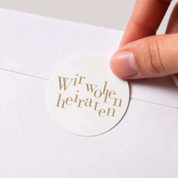 Sticker Hochzeit Rund Wir heiraten II foto