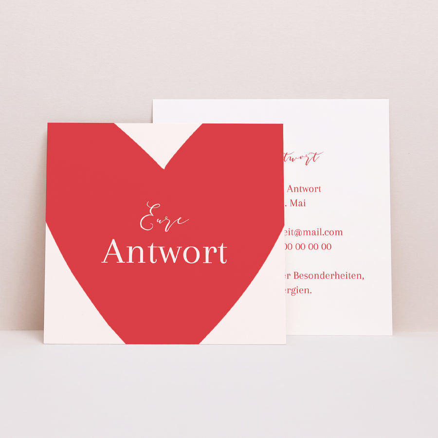 Antwortkarte Hochzeit Quadrat foto