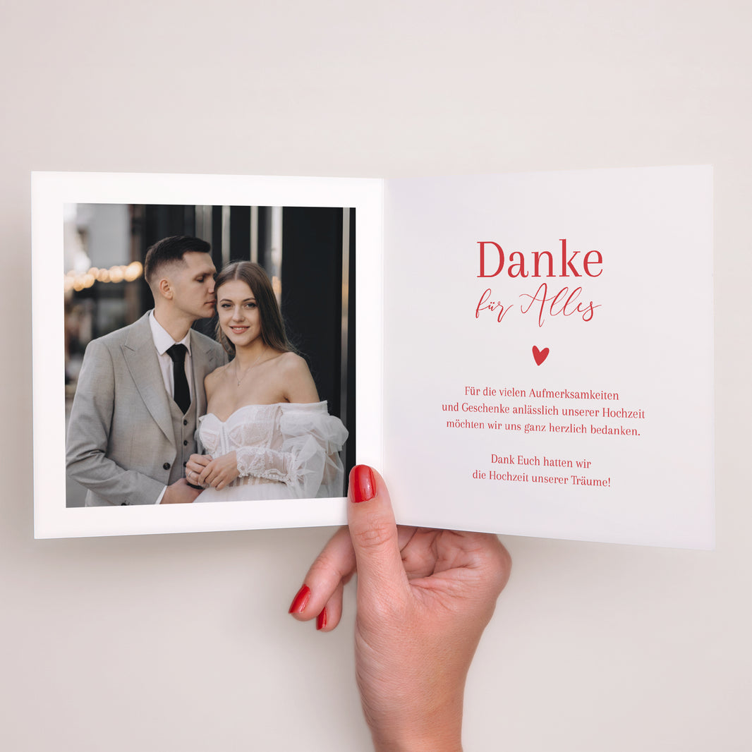 Dankeskarte Hochzeit Doppelflügelfenster foto N° 2