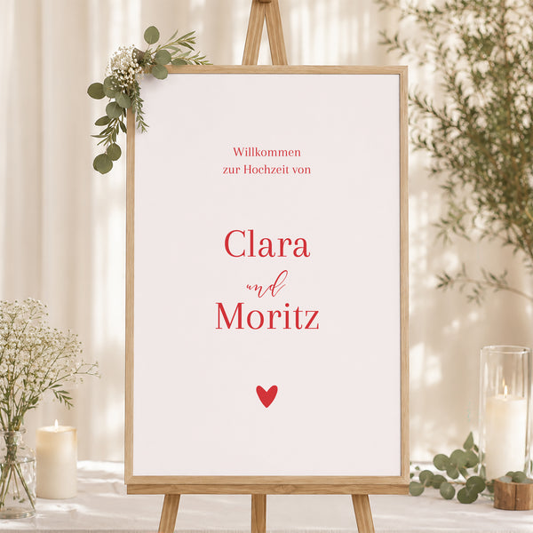 Begrüßungstafel Hochzeit Porträt 60 x 90 cm foto