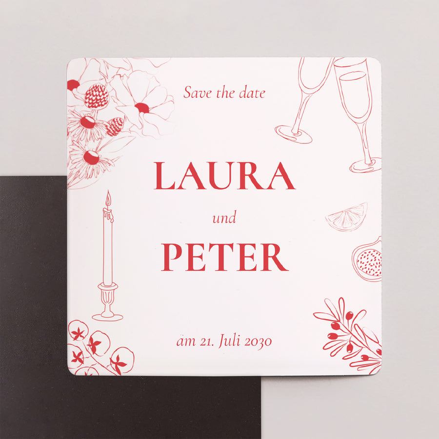 Save the date Karte Hochzeit Satz von 9, magnetisch. Be our guest! foto