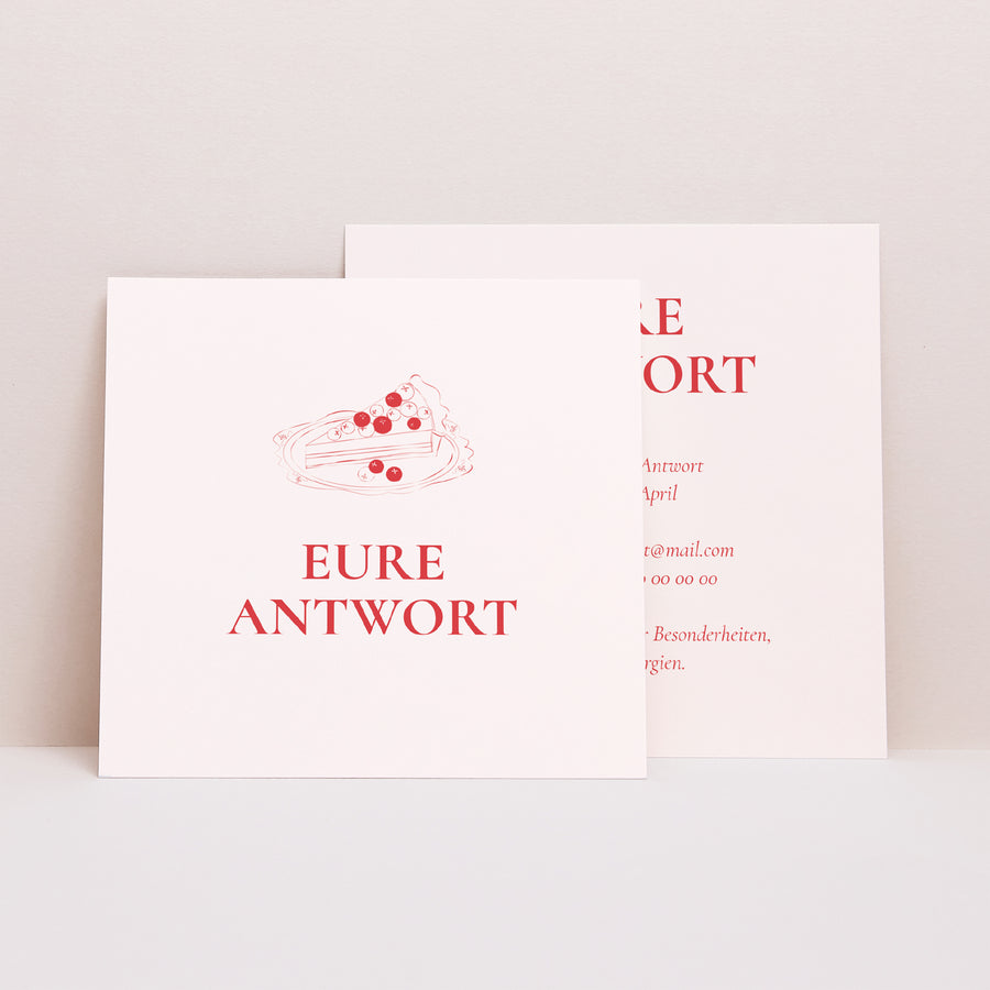 Antwortkarte Hochzeit Quadrat Be our guest! foto
