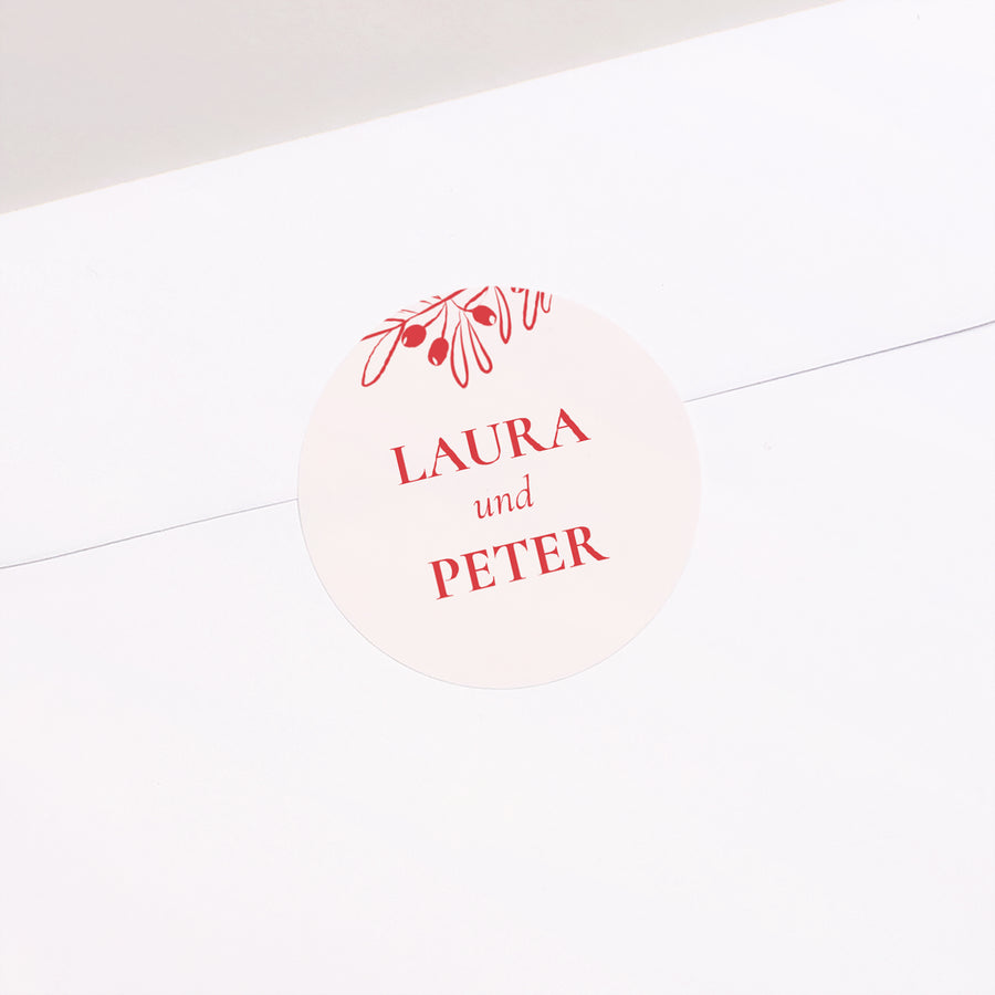 Sticker Hochzeit Rund Be our guest! foto