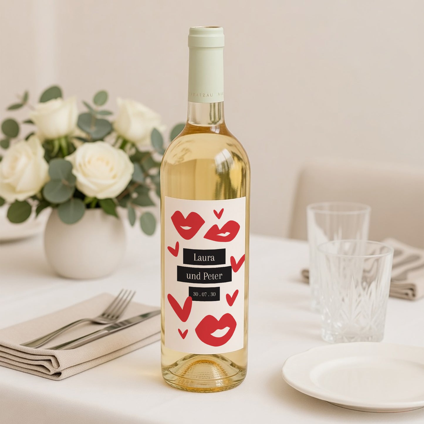 Flaschenetikett Hochzeit Porträt foto N° 2