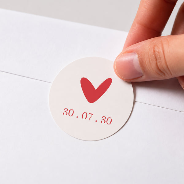 Sticker Hochzeit Rund Küsschen voller Liebe foto