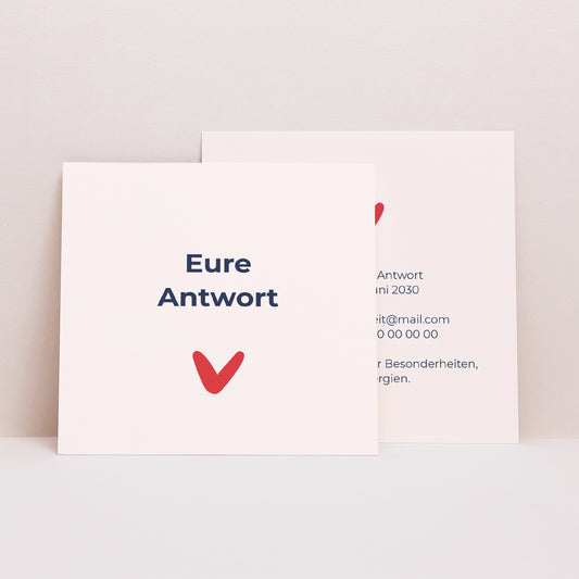 Antwortkarte Hochzeit Quadrat Que du Love foto