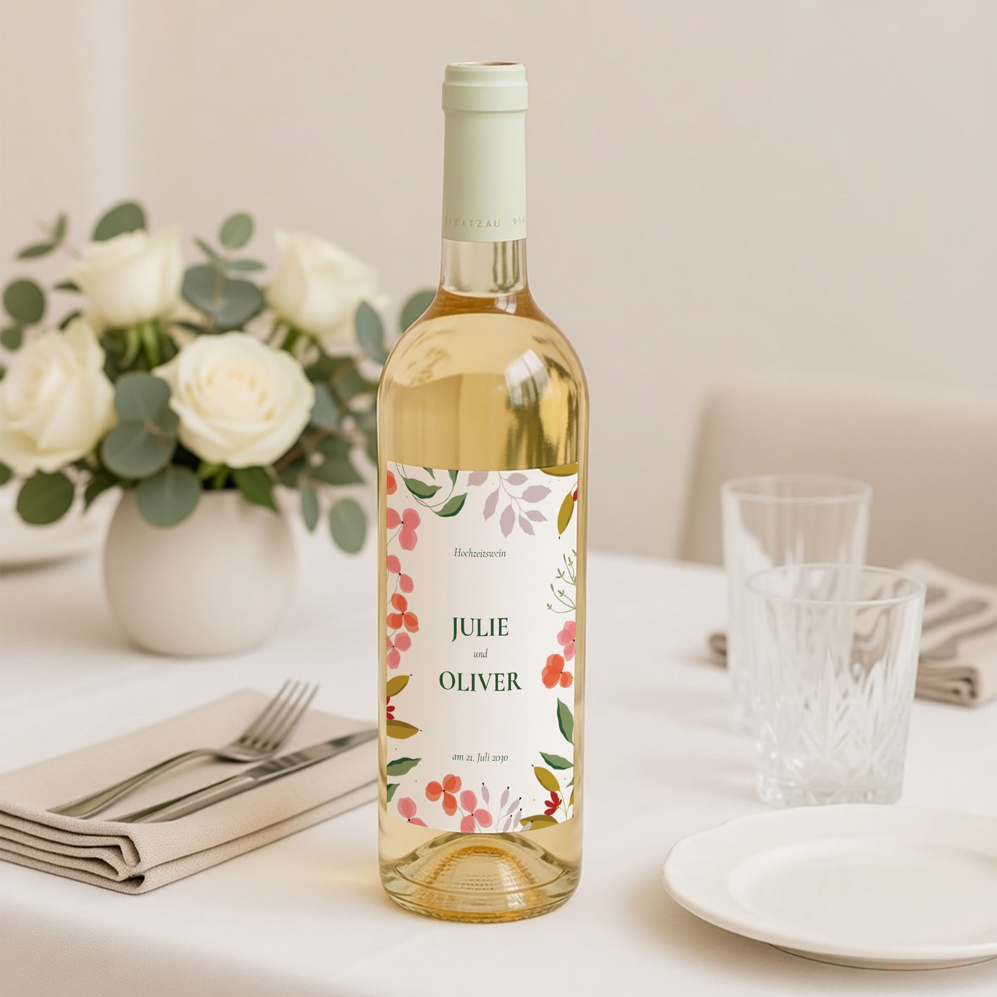Flaschenetikett Hochzeit Porträt Pflanzrahmen III foto N° 2