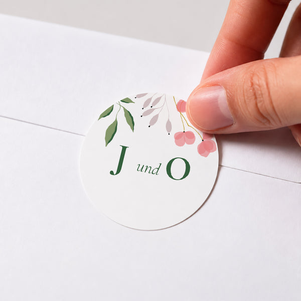 Sticker Hochzeit Rund Pflanzrahmen III foto