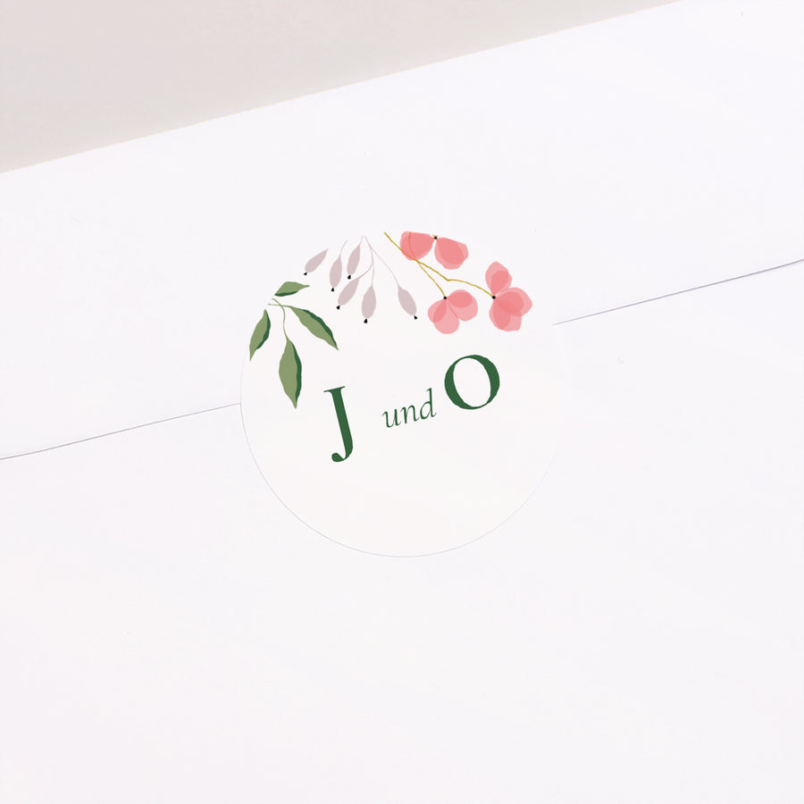 Sticker Hochzeit Rund Pflanzrahmen III foto