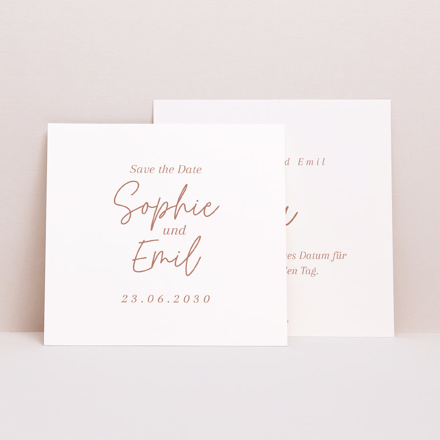 Save the date Karte Hochzeit Quadrat Gereinigt foto