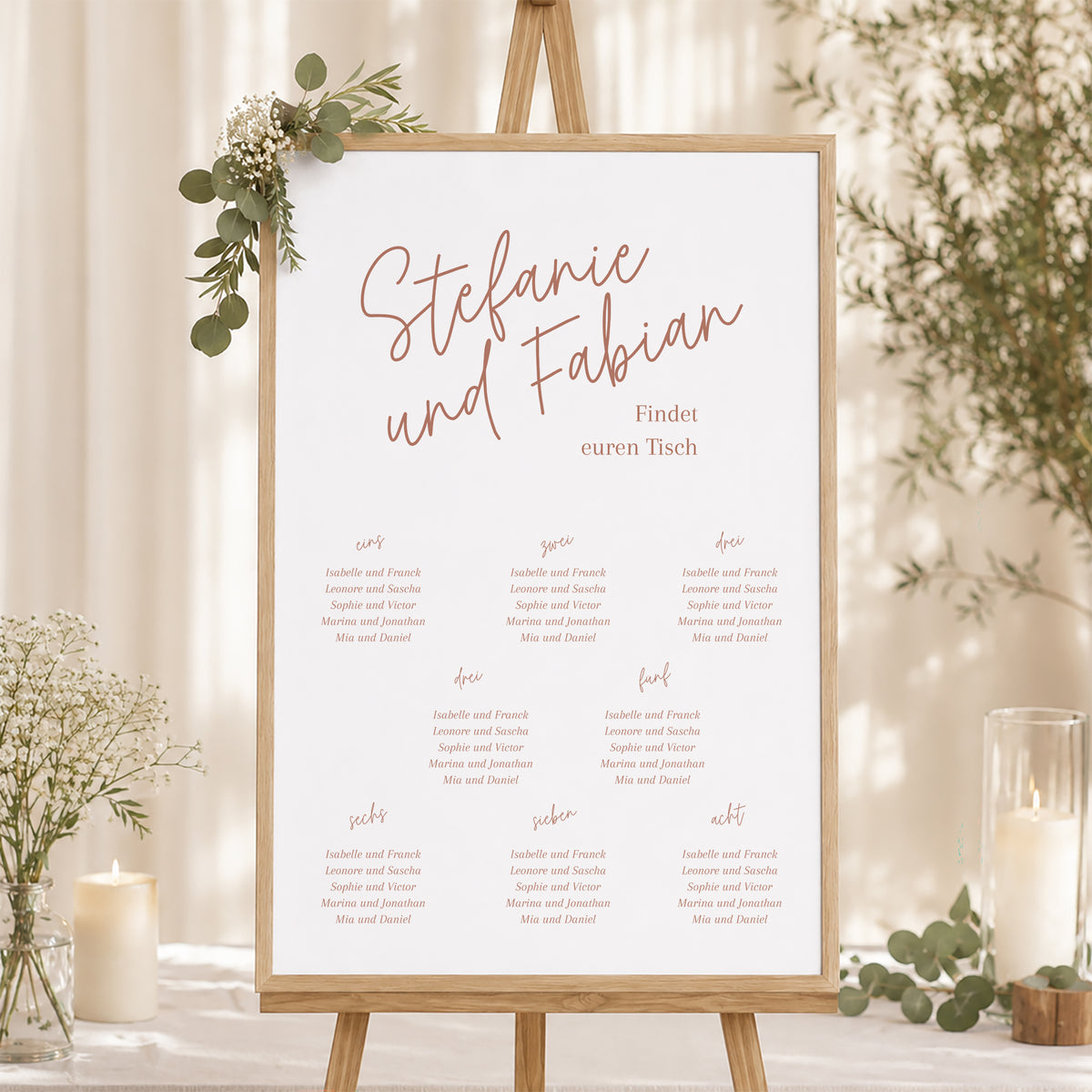 Sitzplan Hochzeit Porträt Ziegelstaub foto N° 1