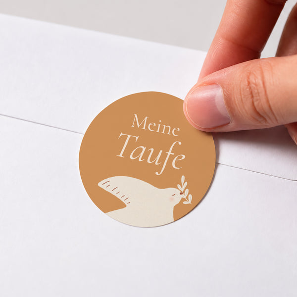 Sticker Taufe Rund Botenvogel foto